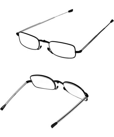Buy Foldable Black Reading Glasses for Men & Women | +2.5 Metal Frame Anti-Fatigue Optics | Compact & Lightweight | Includes Pocket Case - Buy Online on GoSupps.com