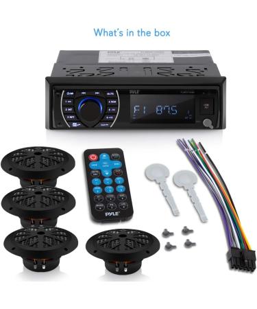 Pyle Marine Head Unit Receiver Speaker Kit with Bluetooth, AM/FM Radio, 6.5 Waterproof Speakers - PLMRKT48BK - Buy Online on GoSupps.com