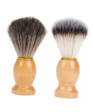 Minkissy 2st Small razor Branch Barthaurreiner hairdressing salon brush mini cleaning brush Synthetic shaving brushes hair removal brush razor man care needs manual wood
