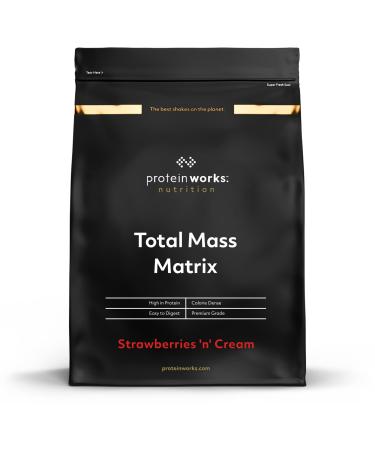 THE PROTEIN WORKS Protein Works - Total Mass Matrix | 475 Calorie Serving | Muscle Mass | Weight Gain | 16 Servings | Cream Strawberries | 2kg