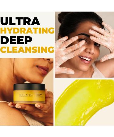 Karmic Skin Pot of Gold Facial Cleanser | Organic Hydrating Foaming Cream Cleanser | Pore Cleanser | Men & Women | Non-Stripping Anti Ageing Daily Face Wash | Lemon Neroli Scent | 4 Months Usage - Buy Online on GoSupps.com
