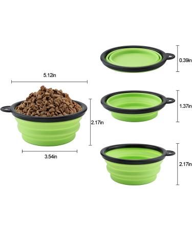 Portable Silicone Dog Bowls - Aoliandatong Foldable Travel Bowls with Lid & Hook - 2 Pack (450ml) - Ideal for Camping Trips & Walks - Buy Online on GoSupps.com