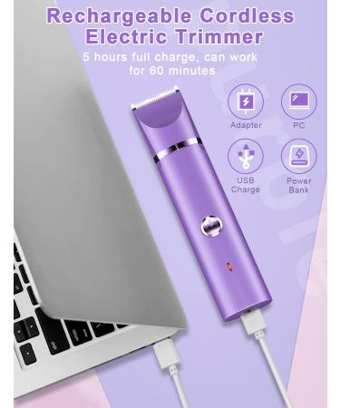 YBLNTEK Women's Bikini Trimmer - 2-in-1 Electric Razors for Women - IPX7 Waterproof - Hair Removal Razor for Bikini Area, Arms, Legs, Underarms - Buy Online on GoSupps.com