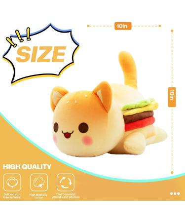 LAIBUY Hamburger Cat Plush Pillow - Soft Kawaii Anime Stuffed Animal Toy for Kids, Boys, Girls - Cute Hugging Pillow - Ideal Birthday & Christmas Gift (Orange) - Buy Online on GoSupps.com