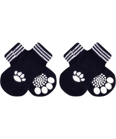 Auauy Indoor Anti-Slip Socks for Dogs & Cats | Silicone Gel Paw Protection | Pet Socks in Black (M) - Perfect Traction for Small to Medium Pets - Buy Online on GoSupps.com
