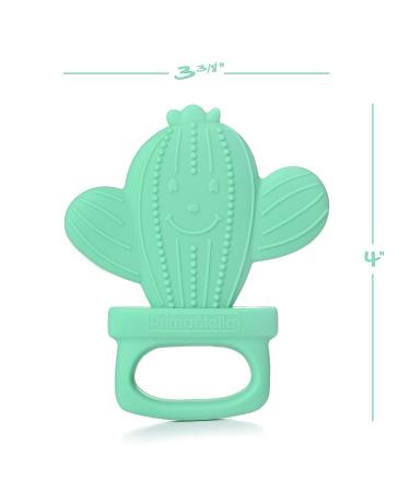 PrimaStella Silicone Cactus Teethers for Babies - Set of 2, BPA Free, Safety Tested, Cute & Soothing, Easy to Hold - Green & Neo Mint - Buy Online on GoSupps.com