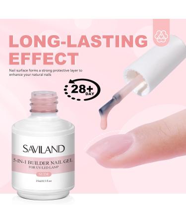 SAVILAND 5-in-1 Builder Nail Gel Kit - Clear & Nudes Hard Gel for Nail Extensions | 100pcs Forms & Clips - Perfect for Professionals & Beginners - International Shipping Available - Buy Online on GoSupps.com