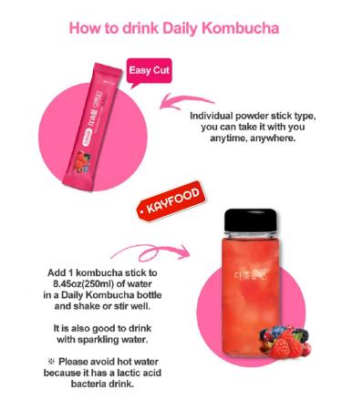 KAYFOOD Daily Kombucha Powder Tea 100g Set - Sugar Free Diet Tea with SevenBerry Flavor - Buy Online on GoSupps.com