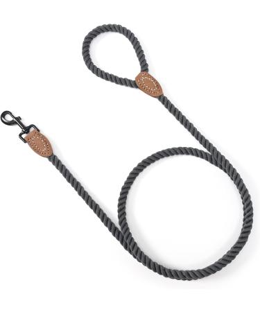Mile High Life Braided Cotton Rope Leash with Leather Tailor Handle and Heavy Duty Metal Sturdy Clasp (Blue Green 4 FT) 48 Inch (Pack of 1) Blue Green - Buy Online on GoSupps.com