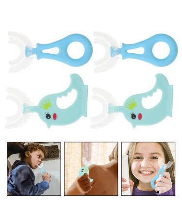 Buy Lalafina 4-Piece U-Shaped Manual Toothbrush Set for Kids | 360 Degrees Children's Toothbrush | Soft Silicone Travel Toothbrush & Massage Toothpaste - Buy Online on GoSupps.com