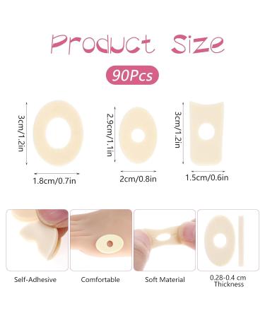 90 Pieces Corn Removers for Toes | Soft Foam Callus Cushion Pads for Pain Relief & Foot Care - Self Adhesive Foot Pads - Buy Online on GoSupps.com