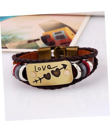 ABOOFAN 2pcs adjustable bracelet Leather Wrist Cuff Woven Wrist Cuff bracelet bracelets beaded mens beaded bracelet leather bracelet wrap Cords Bracelets student stackable birthday present 20X2cmx2pcs As Shownx2pcs - Buy Online on GoSupps.com