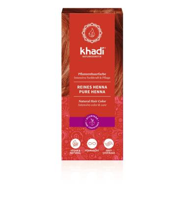khadi Pure Henna Plant Hair Colour Hair Colour for Exciting Orange Red to Intensively Bright Flame Red Natural Hair Colour 100% Vegetable Natural & Vegan Natural Cosmetics 100 g Exciting orange red to intense bright flame red 100 g (Pack of 1)