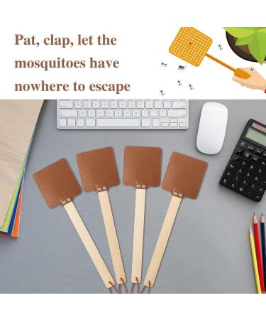 TAMOSH 4 Pieces 17.3 Inch Fly Swatter Leather Fly Swatter Long Fly Swatter Manual Fly Swatter Wood Handle Bug Swatter - Buy Online on GoSupps.com