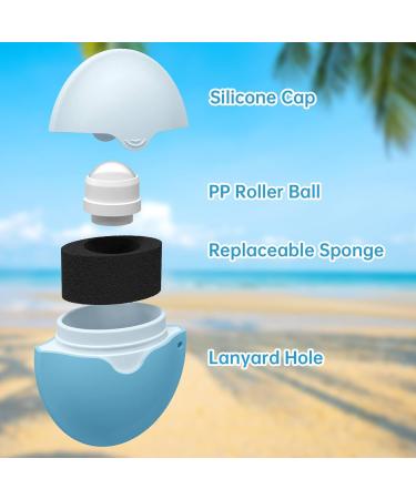 Refillable Sunscreen and Body Lotion Sponge Roller Applicator for Kids and Adults Child-Friendly Silicone Roller with Even Mess-Free Application Travel-Size for Hassle-Free Skincare Routine (Blue) - Buy Online on GoSupps.com