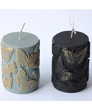 Embossed Butterfly Frangipani Cylinder Candle Mold - Silicone Mold for Candle Making - Buy Online on GoSupps.com