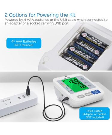 Panacare 2.0 Fully Automatic Upper Arm Blood Pressure Monitor - 3-Colored Large Display Backlight 2 Users 198 Data Sets Cuffs 22-42cm - German Language - Silver - Buy Online on GoSupps.com