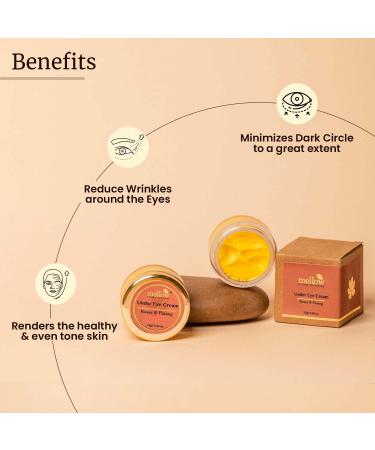 Mellow Herbals Ayurvedic Under Eye Cream - Dark Circles & Puffiness Relief | Kesar Patang & Kukumadi Oil | GMO Paraben & Silicone Free | Ayush Certified - 12Gm - Buy Online on GoSupps.com