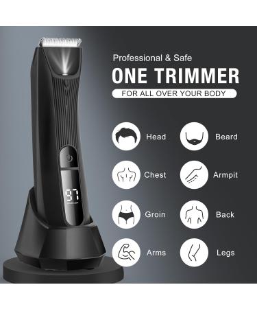 Men's Body Hair Trimmer - Rechargeable Electric Groin Groomer for Private Parts & Pubic Hair - Waterproof Razor with LED Light - Buy Online on GoSupps.com