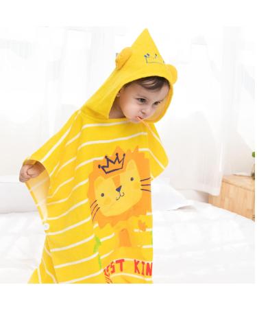 Supgomax Hooded Bathing Poncho for Kids - Cartoon Lion Beach & Bath Towel Absorbent Child Towels for Swimming & Shower - Buy Online on GoSupps.com