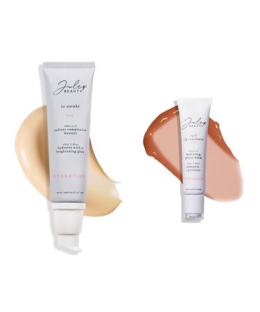 Julep Full Face Moisturizing Set | So Awake Complexion Booster Daily Moisturizer + 24/7 Lip Treatment Nourishing Lip Balm Sheer Joy
