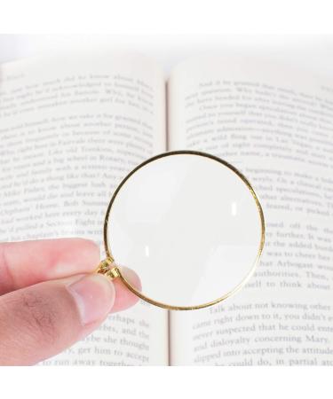 Gold Chain Necklace with 1-3/4 Inch Optical Magnifier Lens - Ideal for Reading Fine Print and Increasing Vision - Library Reading Jewelry - Buy Online on GoSupps.com