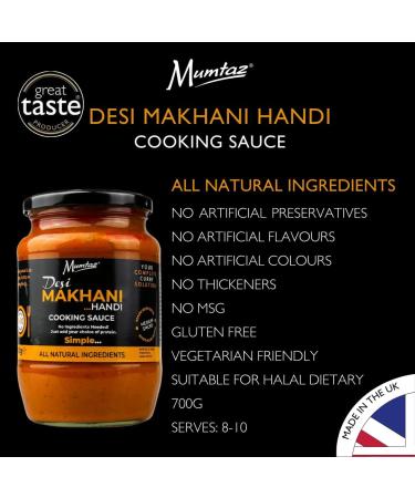 Mumtaz DESI MAKHANI Indian Curry Cooking Sauce 700g Pack of 3 Restaurant Quality at Home - Medium Spiced Serves 8-10 - All Natural Ingredients- Gluten Free- Vegetarian Friendly. - Buy Online on GoSupps.com