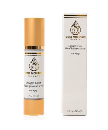 Light Face Moisturizer with SPF 30 - Anti-Aging Day Face Cream with Collagen Peptides and UV Broad Spectrum SPF 30+ Sunscreen  Protection Against Sun  Firms and Smooth Wrinkles and Fine Lines