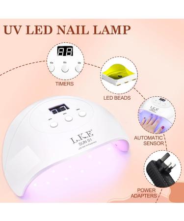 LKE Gel Nail Polish Kit with 72W UV Lamp | 6 Classic Red Colors | Glossy & Matte Top/Base Coat | Manicure DIY Set for Women - Buy Online on GoSupps.com