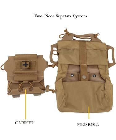 Tactical Military Bag MOLLE First Aid Pouch - Survival Two Piece System Med Roll Carrier with Hypalon Handle | International Shipping Available - Buy Online on GoSupps.com