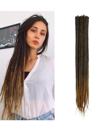 Thin 0.6cm long synthetic dreadlock extensions Handmade 20 inch 20 strand crochet hair long crochet braids hip-hop style soft dreads hair extensions mt1b-27# 20inch-two colors mt1b-27# - Buy Online on GoSupps.com