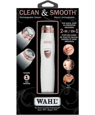 Wahl Canada Clean & Smooth Rechargeable Shaver Women's Facial Hair & Peach Fuzz Electric Shaver Painless Compact Size for Travel - Model 3229 - Buy Online on GoSupps.com
