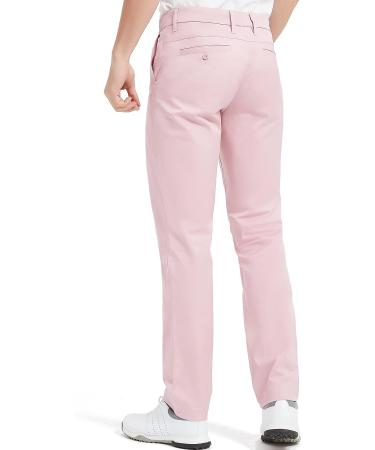 Lesmart Men's Pink Golf Pants - Expandable Waistband, Stretch, Breathable - 46W x 33L - Buy Online on GoSupps.com