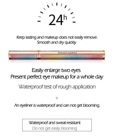 SENANA MARINA 4D Silk Fiber Lash Mascara & Eyeliner Set - Black Liquid Eyeliner Pencil/Waterproof Mascara for Volume and Length - No Clumping - Buy Online on GoSupps.com