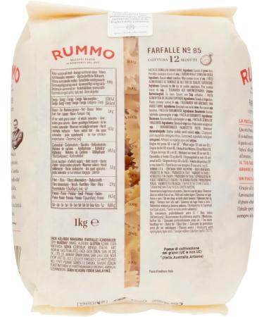  Italian Gourmet E.R. Rummo Farfalle No. 85 Pack of 4 Italian durum wheat semolina pasta 1 kg + Italian Gourmet Polpa di Pomodoro 400 g can - Buy Online on GoSupps.com