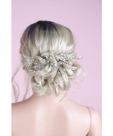 Chargances Bridal Hair Pins - Crystal and Pearl Wedding Hair Clips (Set of 3) - Buy Online on GoSupps.com