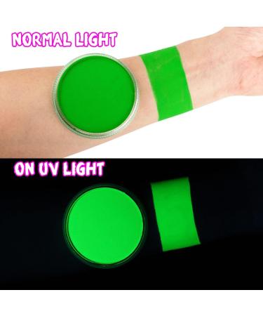 Bowitzki 30g Professional Face Paint Body Paint Water Based Face painting Makeup Safe for Kids and Adults Split Cake Single Color Halloween Christmas (Neon Green) - Buy Online on GoSupps.com