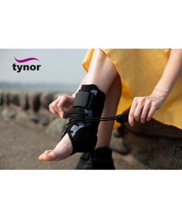 TYNOR Ankle Brace - Adjustable Support for Sizes L (9.6-10.8 inches) | Black International Shipping Available - Buy Online on GoSupps.com
