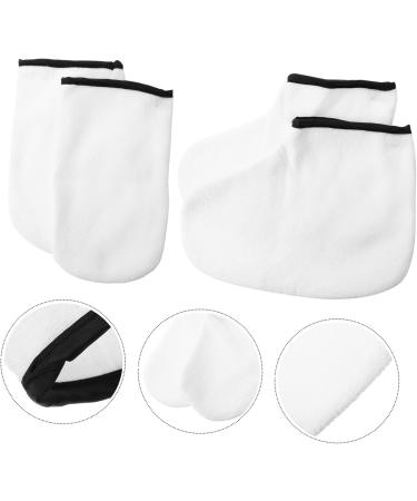 minkissy 4 Pairs Hand and Foot Mask Paraffin Wax Foot Liners Remover Paraffin Wax Foot Bags Moisturizing Wax Bag Feets Spa Boots White Bath Bag Thicken Knitted Fabric - Buy Online on GoSupps.com