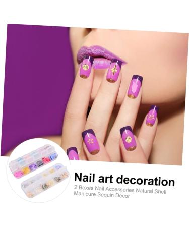 minkissy 6 Boxes Shell Nail Sequins Tape Dispenser Oval Foundation Brush DIY Nail Stickers Rhinestone Kit Nail Water Decals Manicure Sequins Nail Accessories Natural Applique Shell Pieces - Buy Online on GoSupps.com