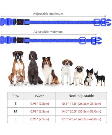 Yfbrite Rechargeable LED Dog Collar - Adjustable Reflective Safety Collar Flashes at Night (Blue Size S) - Buy Online on GoSupps.com