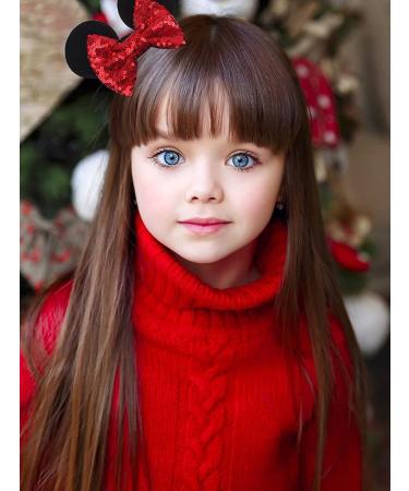 5-Piece Mouse Ears Hair Bows & Sequin Scrunchies Set - Christmas Party Hair Accessories for Women, Girls, Kids - Multicolor Styles - Buy Online on GoSupps.com