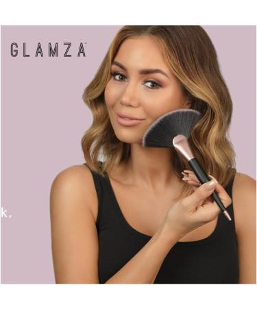 Glamza Black and Rose Gold Fan Highlight Brush Face Body Contour Blending Contouring - Buy Online on GoSupps.com