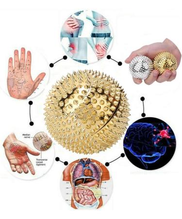 Premium Spike Magnetic Hand Massage Balls - 2 Pairs for Acupressure & Pressure Relief | Spiky Roller Trigger Tools - Buy Online on GoSupps.com