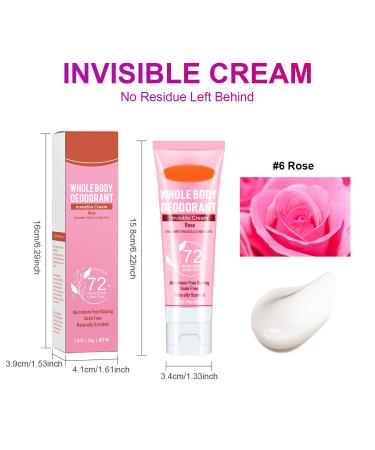Whole Body Deodorant for Women 72 Hour Odor Control Women's Deodorant Invisible Cream Body Deodorant Deodorant for Men & Women All Day Odor Protection Aluminum Free 3.0 Oz (Rose) - Buy Online on GoSupps.com