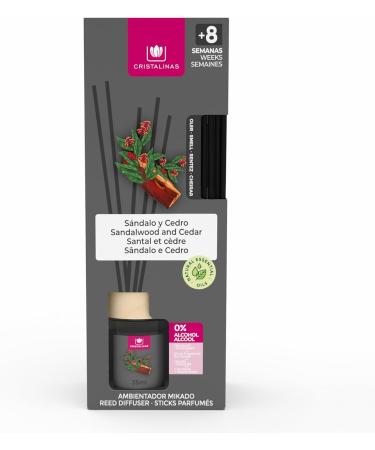 Cristalinas 35ml Sandalwood & Cedar Air Fresheners for Home - Reed Diffusers for home - Home Fragrance Lasts upto 8 weeks - Room Diffuser Sticks with Coloured Fragrance Oil - Buy Online on GoSupps.com