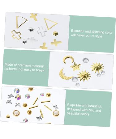 minkissy 54 Boxes Nail Art Accessories Gold Glitter Metal Nail Art Nail Stickers Punk Stickers False Nail Manicure Charm Nail Charm Decals Nail Jewelry Disc Plastic White Rivet - Buy Online on GoSupps.com