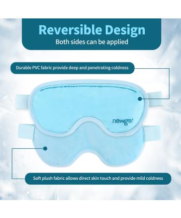 NEWGO Gel Eye Mask for Cold Therapy - Relieve Dry Eyes, Headaches, Migraines, Dark Circles, and Sinus Pressure - Soft Plush Backing - Blue - Buy Online on GoSupps.com