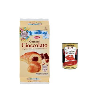Italian Gourmet E.R. Mulino Bianco Chocolate Croissants without Preservative Additives 6 x 300g Brioche + Polpa 400g