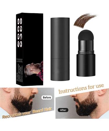 kawehiop Men Beard Filler Powder Long Lasting Hair Shape Patches Coloring Coverage Makeup Business Pen Thickening Dye Paint Dark Brown - Buy Online on GoSupps.com
